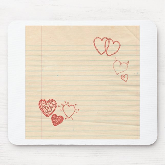 Doodle Notepad Love Letter Mouse Mat (Front)