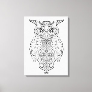 Doodle Owl 6 Canvas Print