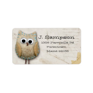 doodle owl address label