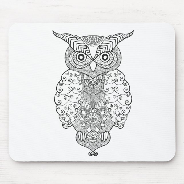 Doodle Owl Mouse Mat (Front)