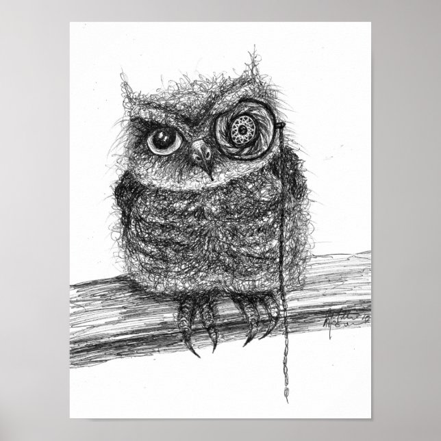 Doodle Owl Poster (Front)
