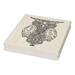 Doodle Owl Rubber Stamp