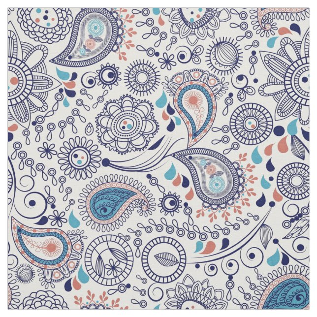 Doodle Paisley Pattern Fabric (Swatch)