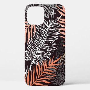 Doodle Palm: Hand-Drawn Leafy Pattern. iPhone 12 Case