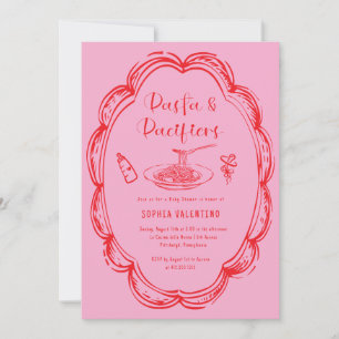 Doodle Pasta and Pacifiers Baby Shower  Invitation