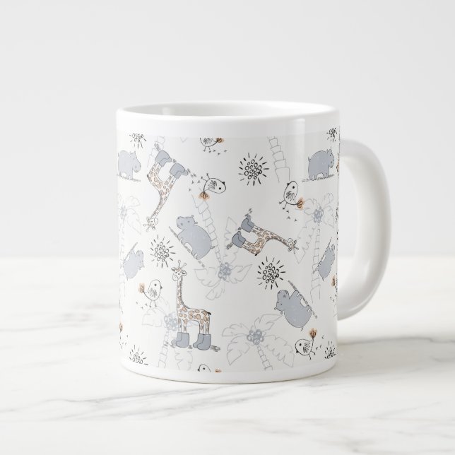 doodle pattern 2 large coffee mug (Front Right)