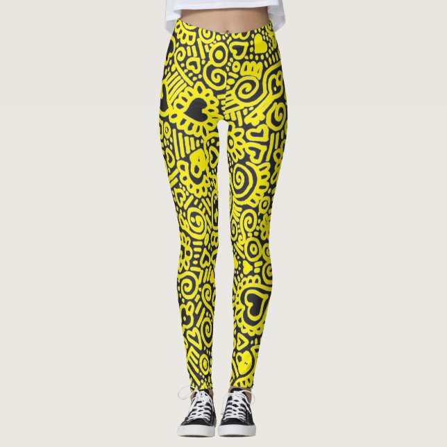Doodle Pattern Leggings (Front)