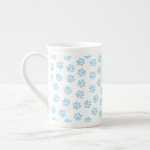 Doodle Paws, Dog Paws, Baby Blue Paws Bone China Mug