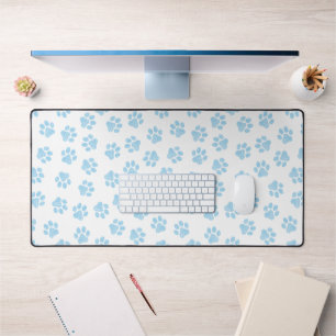 Doodle Paws, Dog Paws, Baby Blue Paws Desk Mat