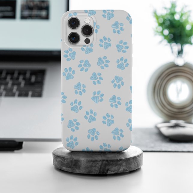 Doodle Paws, Dog Paws, Baby Blue Paws iPhone Case (Creator Uploaded)