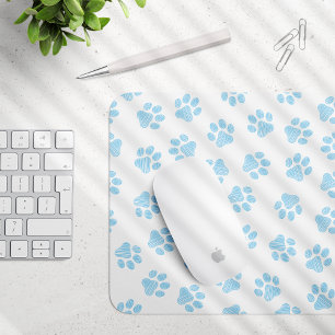 Doodle Paws, Dog Paws, Baby Blue Paws Mouse Mat