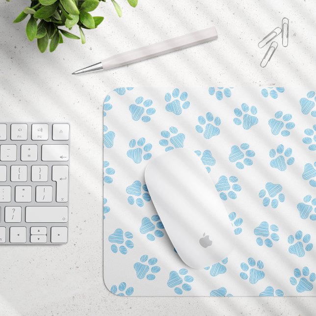 Doodle Paws, Dog Paws, Baby Blue Paws Mouse Mat (Creator Uploaded)