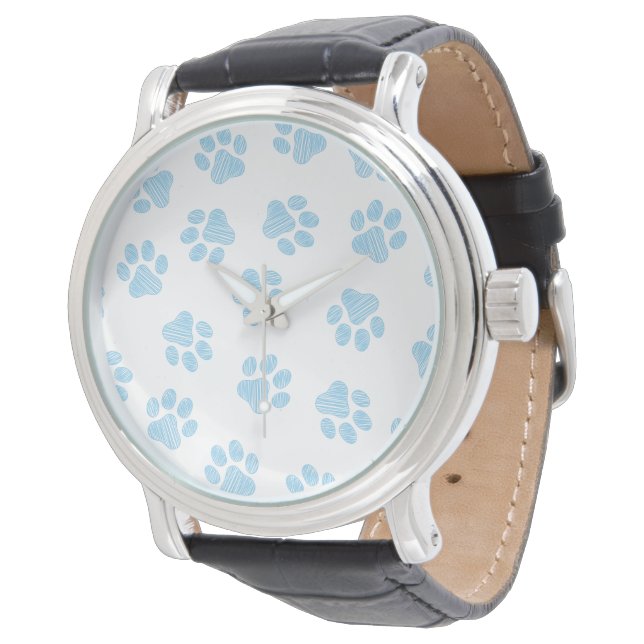 Doodle Paws, Dog Paws, Baby Blue Paws Watch (Angled)