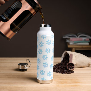 Doodle Paws, Dog Paws, Baby Blue Paws Water Bottle