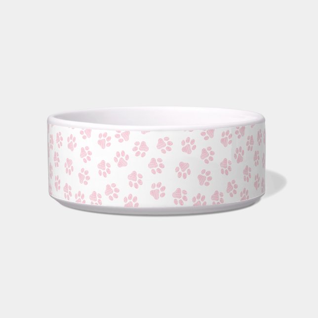 Doodle Paws, Dog Paws, Baby Pink Paws Bowl (Front)