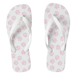 Doodle Paws, Dog Paws, Baby Pink Paws Flip Flops