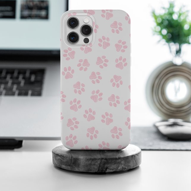 Doodle Paws, Dog Paws, Baby Pink Paws iPhone Case (Creator Uploaded)