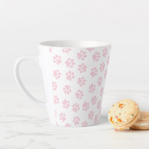 Doodle Paws, Dog Paws, Baby Pink Paws Latte Mug