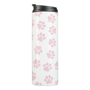 Doodle Paws, Dog Paws, Baby Pink Paws Thermal Tumbler