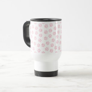 Doodle Paws, Dog Paws, Baby Pink Paws Travel Mug