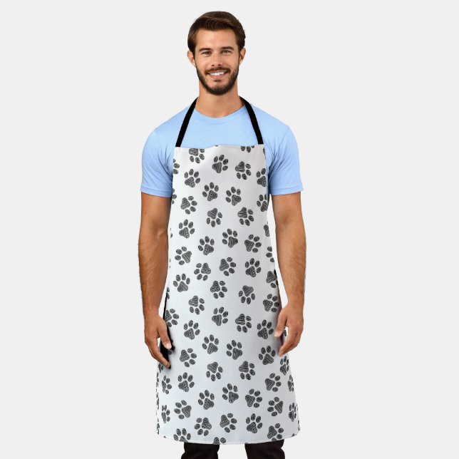 Doodle Paws, Dog Paws, Black Paws Apron (Worn)