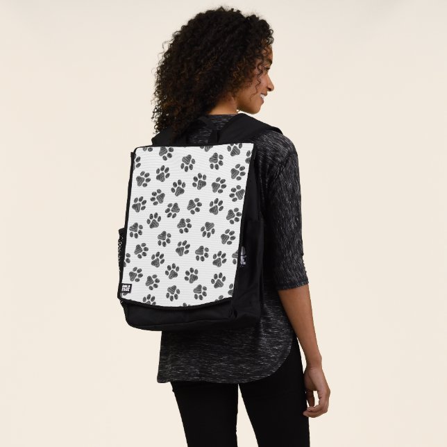 Doodle Paws, Dog Paws, Black Paws Backpack (Worn)