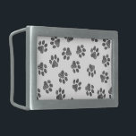 Doodle Paws, Dog Paws, Black Paws Belt Buckle<br><div class="desc">Cute,  fun and adorable pattern with doodle paws in black colour on white background. Modern and trendy gift,  perfect for the dog lover in your life.</div>