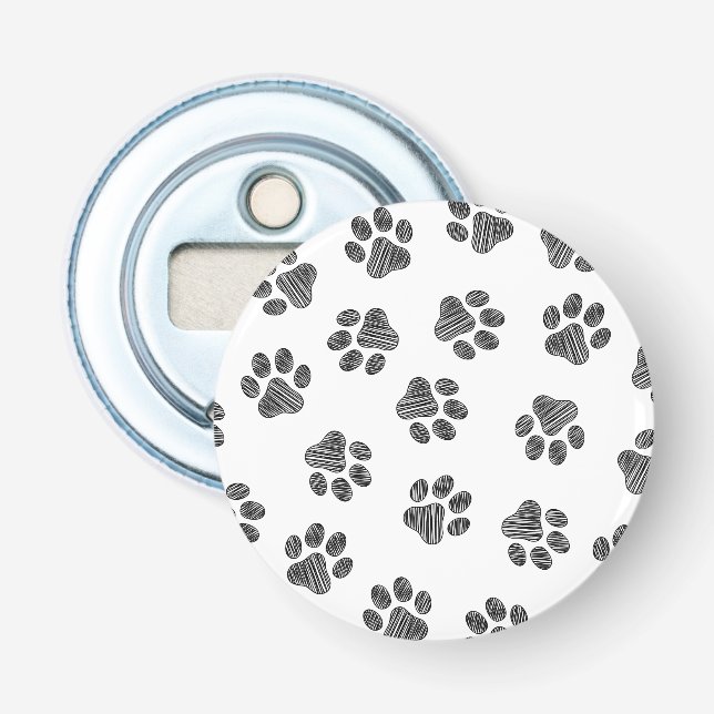 Doodle Paws, Dog Paws, Black Paws Bottle Opener (Front)