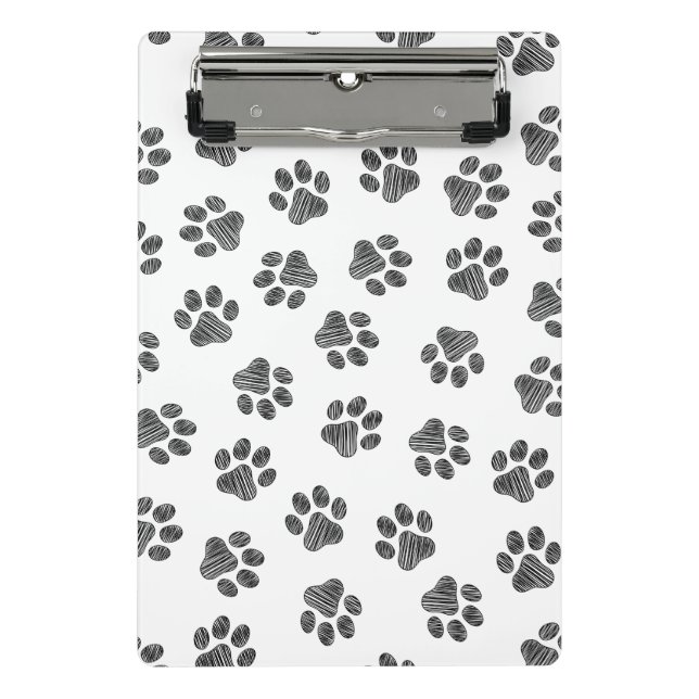 Doodle Paws, Dog Paws, Black Paws Mini Clipboard (Front)