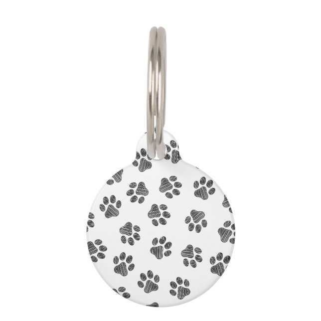 Doodle Paws, Dog Paws, Black Paws Pet Tag (Front)