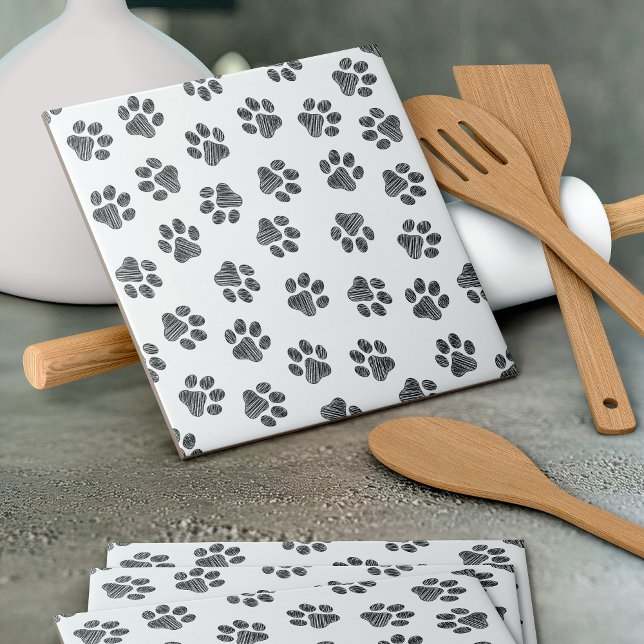 Doodle Paws, Dog Paws, Black Paws Tile (Creator Uploaded)
