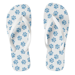 Doodle Paws, Dog Paws, Blue Paws Flip Flops