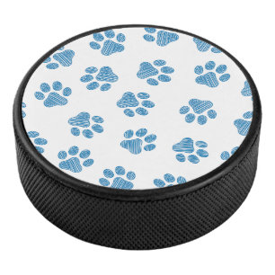 Doodle Paws, Dog Paws, Blue Paws Hockey Puck