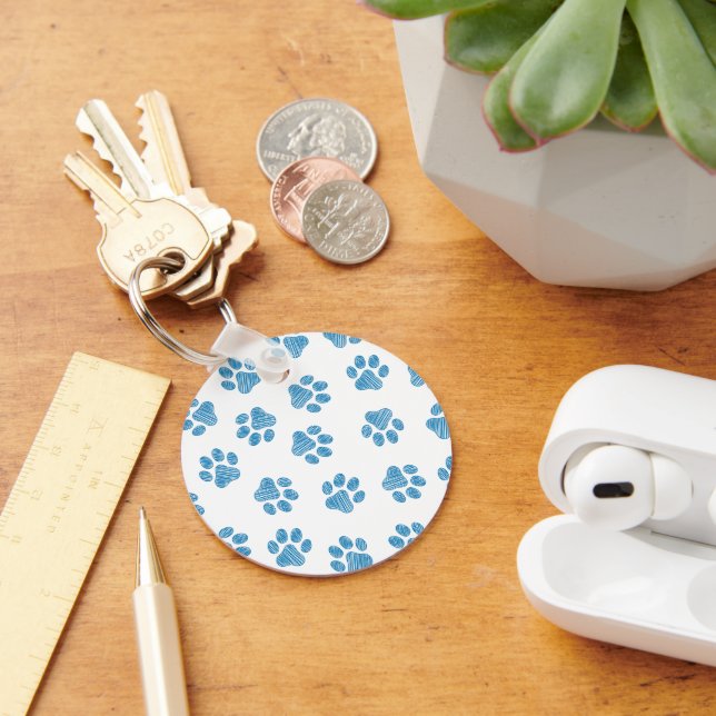 Doodle Paws, Dog Paws, Blue Paws Key Ring (Desk)