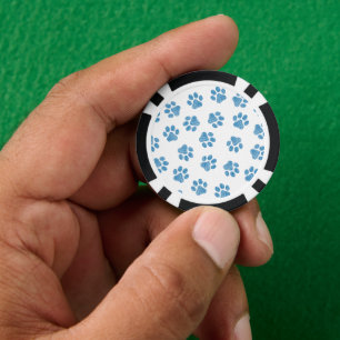 Doodle Paws, Dog Paws, Blue Paws Poker Chips