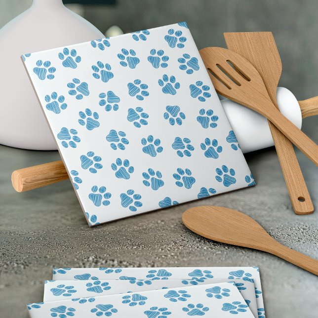 Doodle Paws, Dog Paws, Blue Paws Tile (Creator Uploaded)