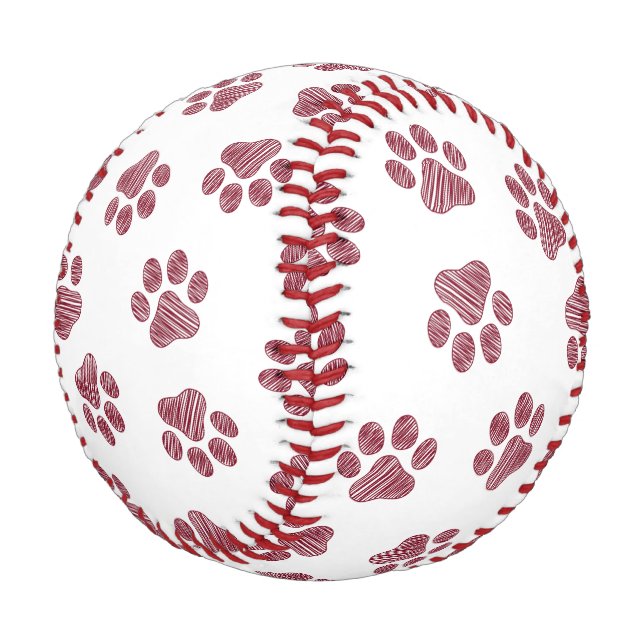 Doodle Paws, Dog Paws, Burgundy Paws Baseball (Angled)