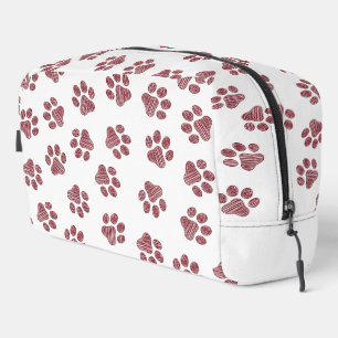 Doodle Paws, Dog Paws, Burgundy Paws Dopp Kit