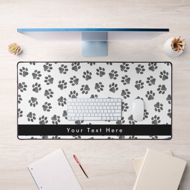 Doodle Paws, Dog Paws, Cat Paws, Black Paws Desk Mat (Office 1)