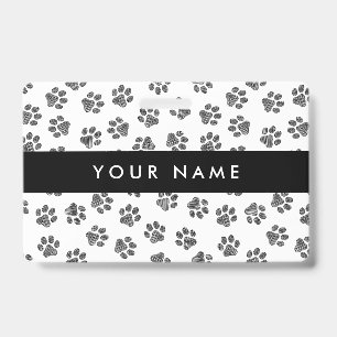 Doodle Paws, Dog Paws, Cat Paws, Black Paws ID Badge