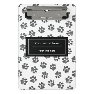 Doodle Paws, Dog Paws, Cat Paws, Black Paws Mini Clipboard