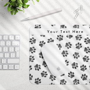 Doodle Paws, Dog Paws, Cat Paws, Black Paws Mouse Mat