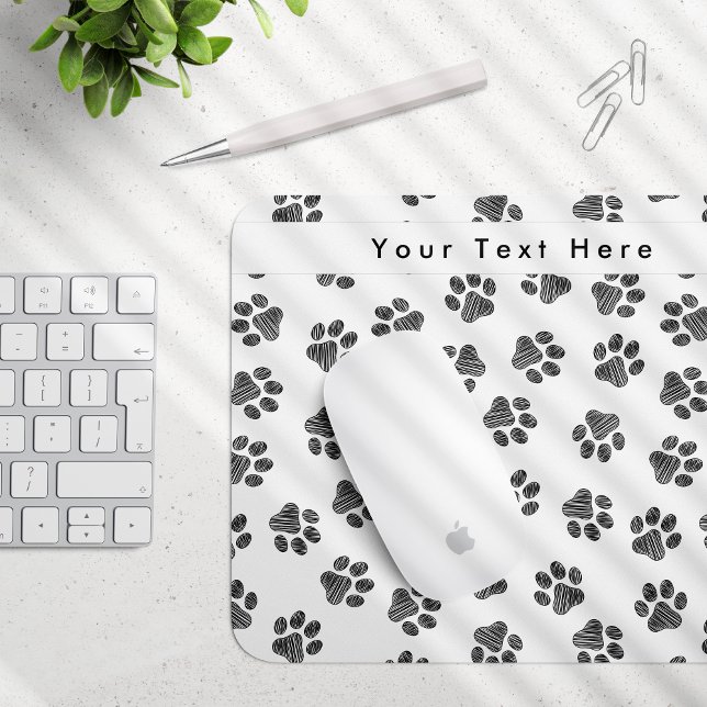 Doodle Paws, Dog Paws, Cat Paws, Black Paws Mouse Mat (Creator Uploaded)