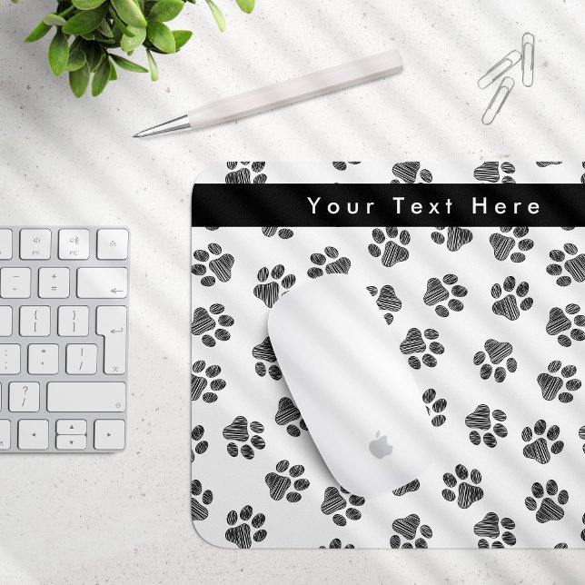 Doodle Paws, Dog Paws, Cat Paws, Black Paws Mouse Mat (Creator Uploaded)