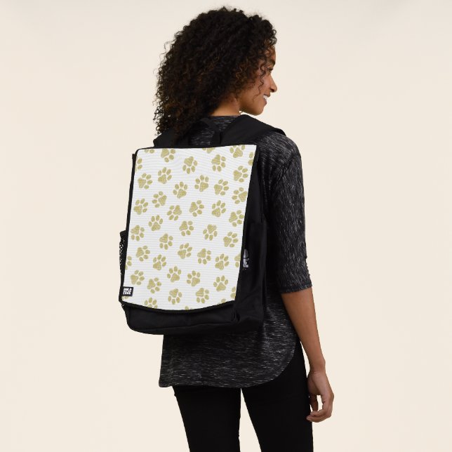 Doodle Paws, Dog Paws, Gold Paws Backpack (Worn)