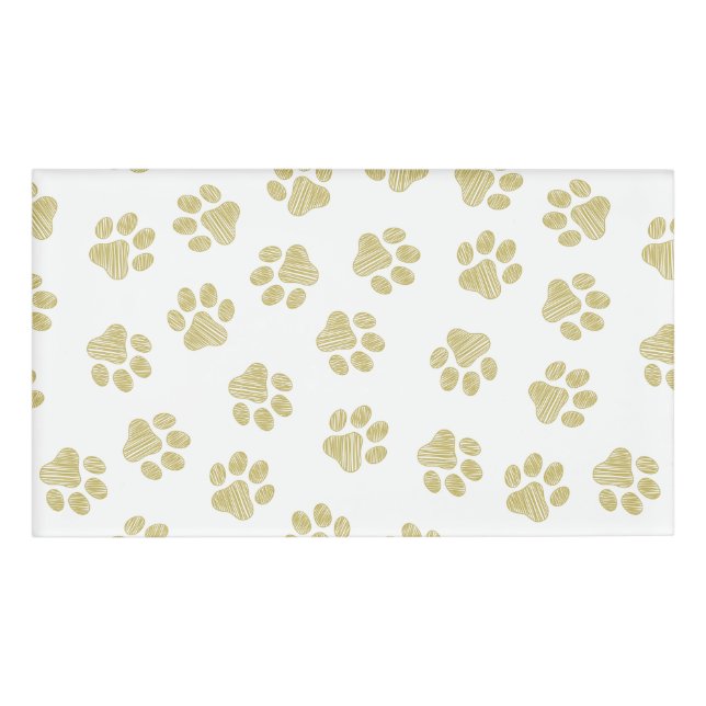 Doodle Paws, Dog Paws, Gold Paws Name Tag (Front)