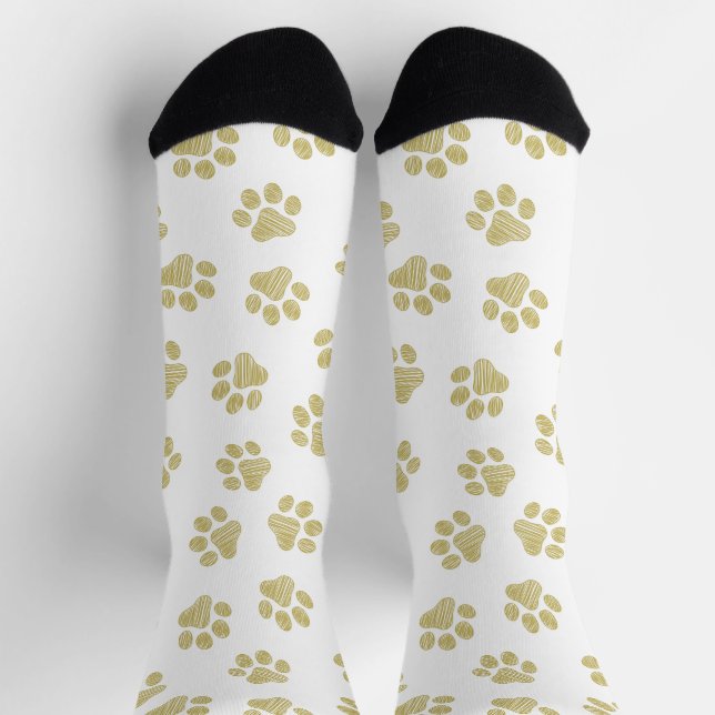 Doodle Paws, Dog Paws, Gold Paws Socks (Top)