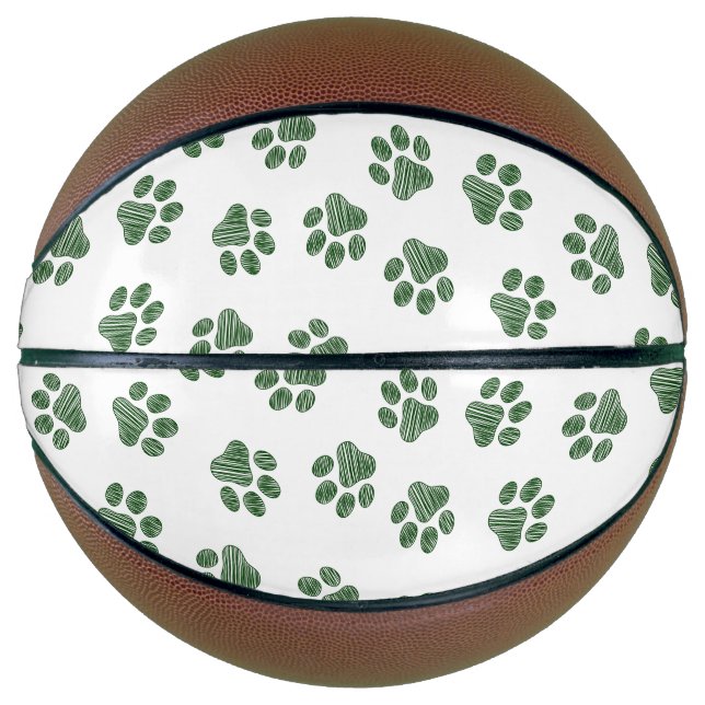 Doodle Paws, Dog Paws, Green Paws Basketball (Front)
