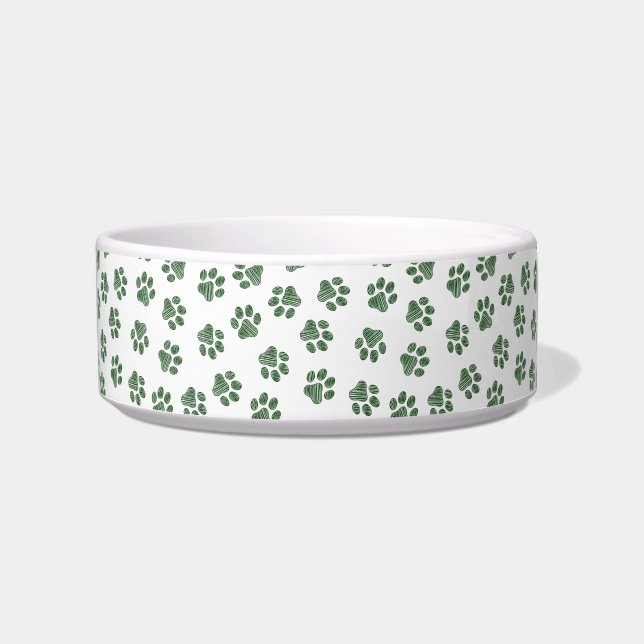 Doodle Paws, Dog Paws, Green Paws Bowl (Front)