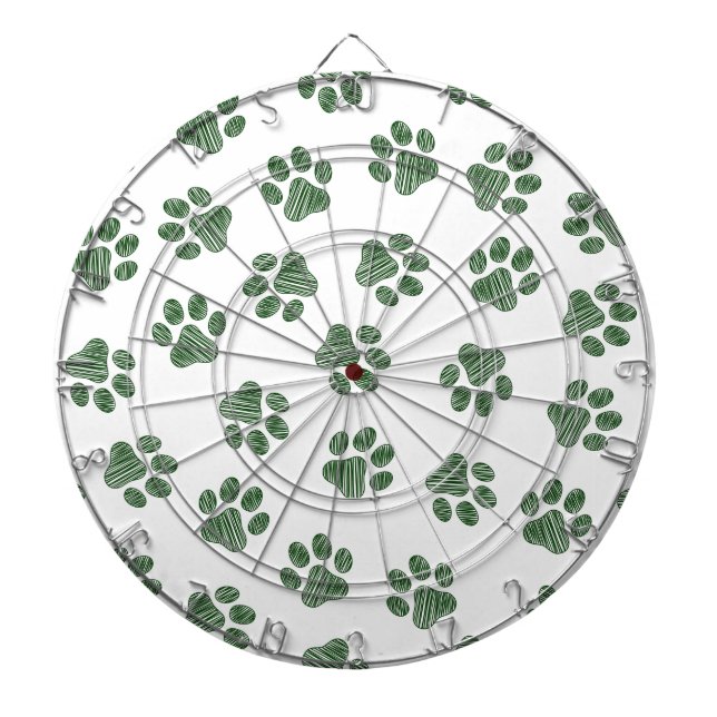 Doodle Paws, Dog Paws, Green Paws Dartboard (Front)